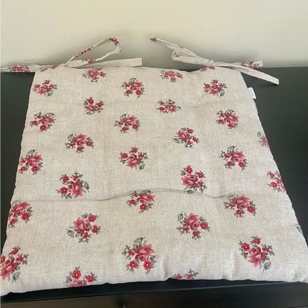 Custom Floral Chair Cushions with ties